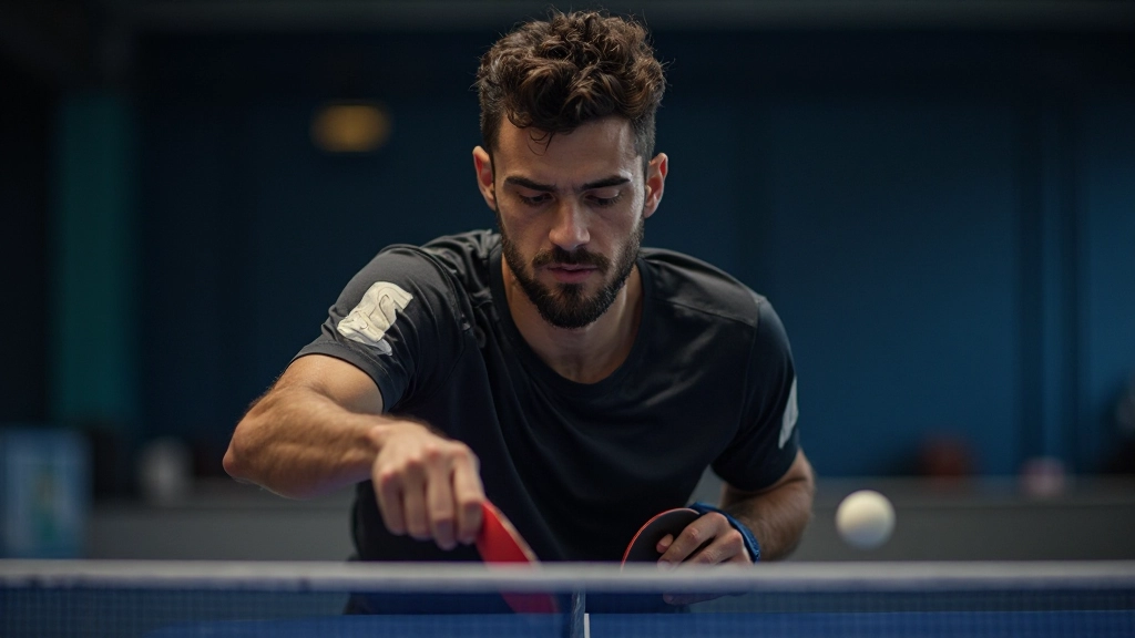 Player intensely focused on the ball during a high-concentration training drill