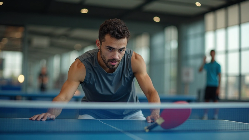 A group of table tennis players undergoing intensive training in a modern facility equipped with the latest tools